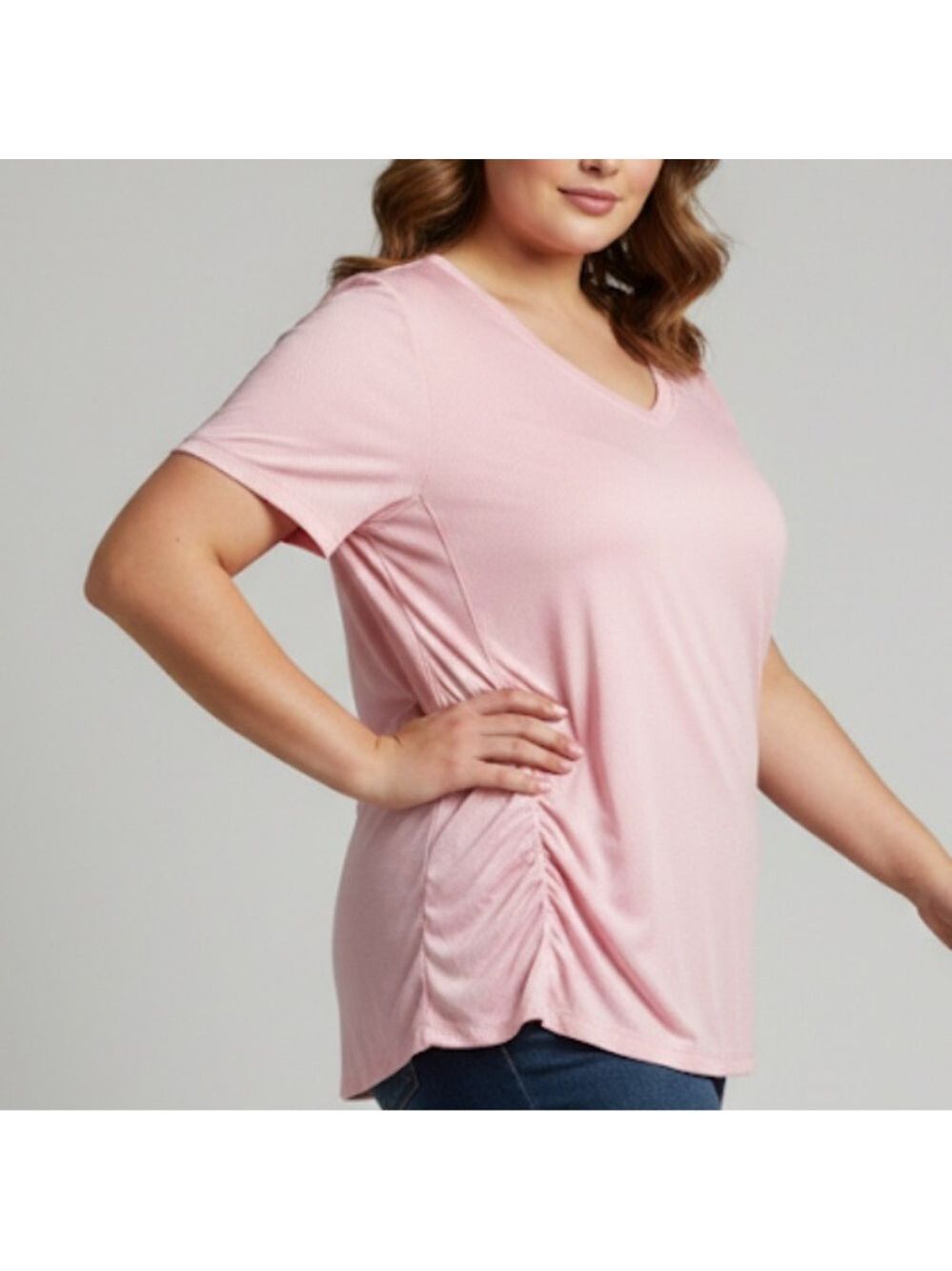 😍SHOW SPECIAL - ACX Light Pink Gathered Athletic Top Extra Large